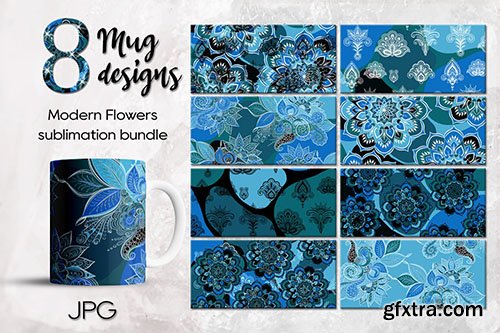 Blue paisley & boho style design Blue paisley & boho style design