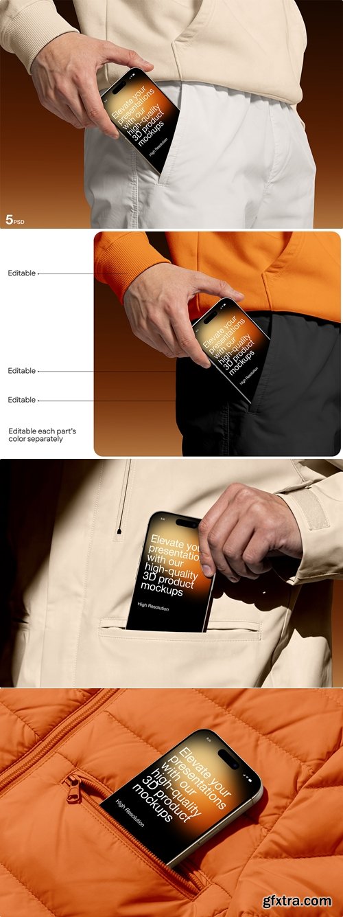 CreativeMarket - iPhone 17 Pro Max Mockup in Pocket 292114911