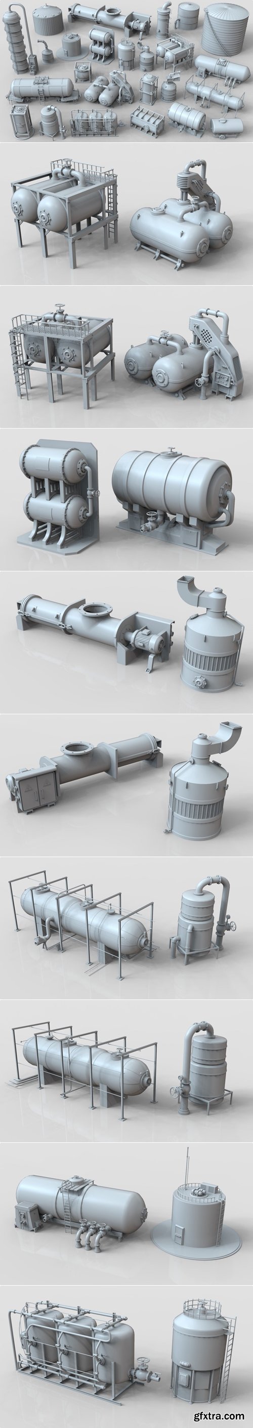 Artstation - Industrial Tanks - part - 2 - 25 pieces