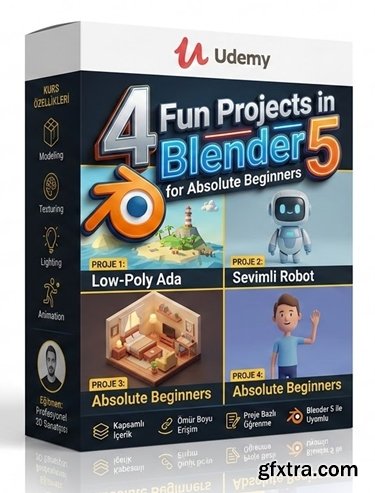 Udemy - 4 Fun Projects in Blender 5 for Absolute Beginners