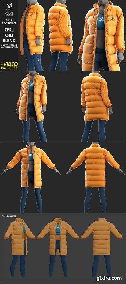Artstation - Girl\'s Sportswear - Marvelous / CLO Project file +Video Process