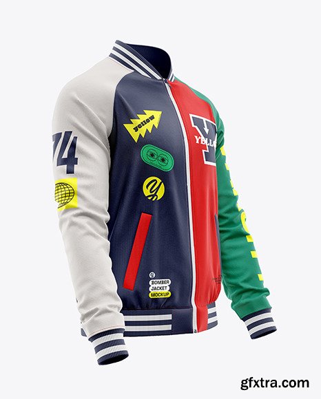 YellowImages - Men\'s Raglan Bomber Jacket Mockup - 119556