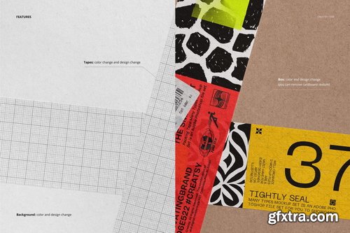 Creatsy - Crossing Paper Packaging Tapes Mockup - 1185896789