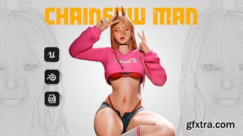 Artstation - POWER - CHAINSAWMAN- Game Ready 3D model - UE4