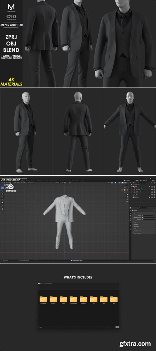 Artstation - Men\'s Outfit 30 - Marvelous / CLO Project file