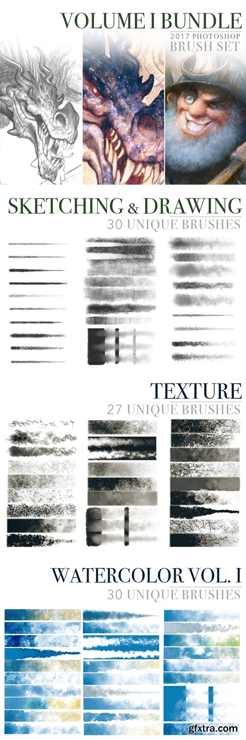 Justin Gerard - Photoshop Brush Set: Vol. I Bundle