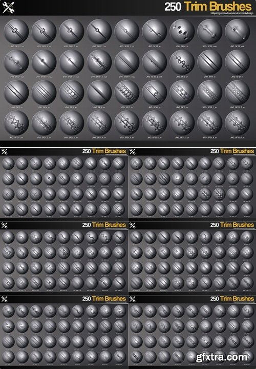 Artstation - 250 SF Trim Brushes Vol.1
