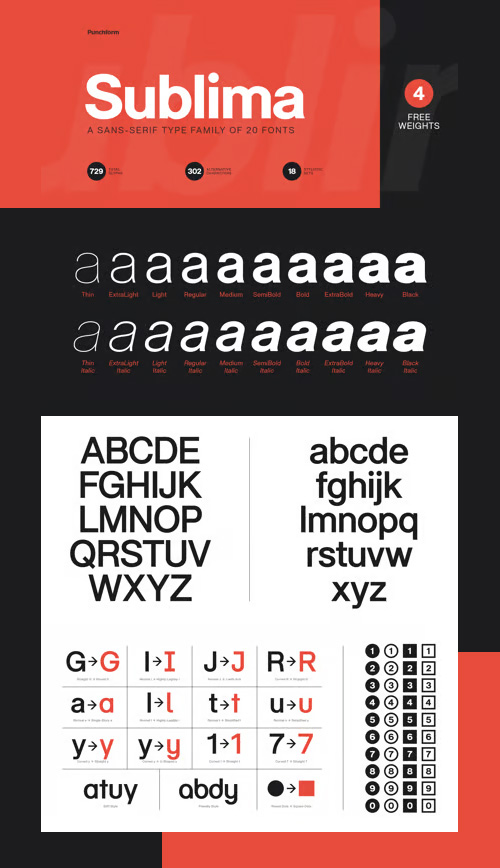 Sublima by Punchform - 20 Styles Font Family