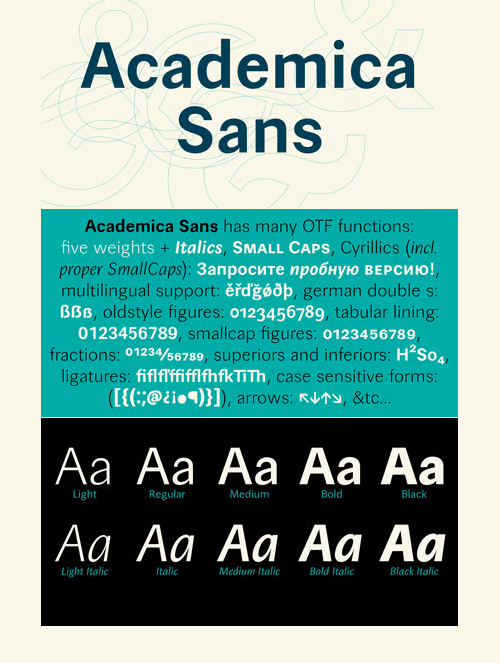 Academica Sans - 10 Styles Font Family