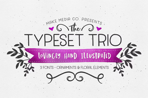 The TypeSet Trio + Illustrations 5xOTF 1184041