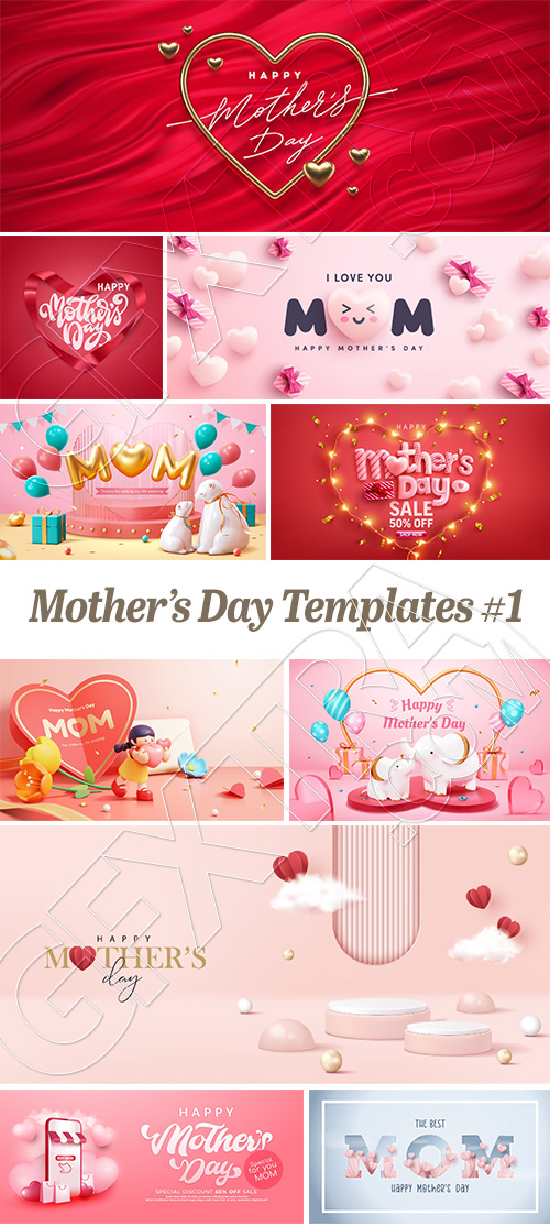 Mother's Day Templates #1, 28xAI Mother's Day Templates #1, 28xAI