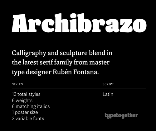 Archibrazo - 13 Stable, 2 Variable Styles Font Family NEW! $440 Archibrazo - 13 Stable, 2 Variable Styles Font Family NEW! $440