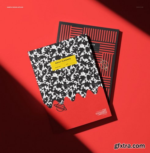 Creatsy - Top View of Two Planners Mockup - 1520556373