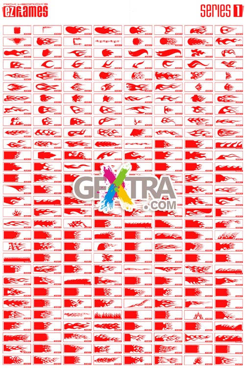 Rick Hedrick's EZ Flames 3xCD, 740 AI, EPS, CDR & DXF
