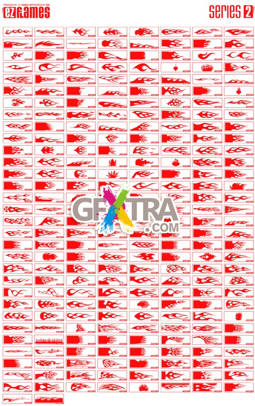 Rick Hedrick's EZ Flames 3xCD, 740 AI, EPS, CDR & DXF