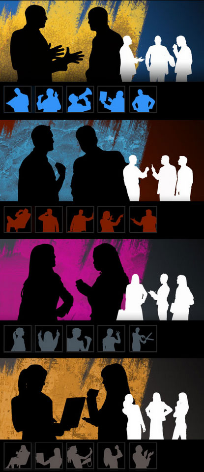 Businessman & Businesswoman Silhouettes, All Parts!!!