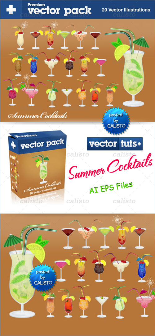 Premium Vector Pack – Summer Cocktails