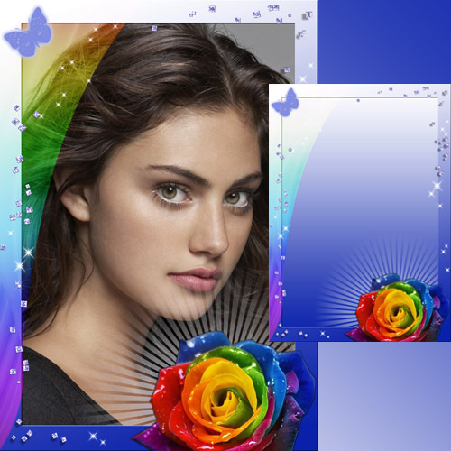 Frame for Photo - Rose - Seven colors of the rainbow