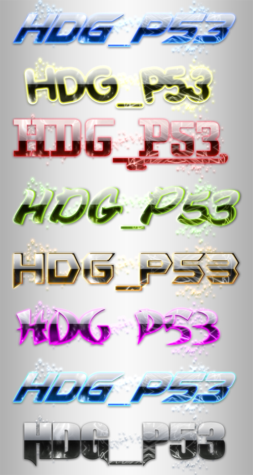 PSD Text Styles - Colored Shiny - New 2012