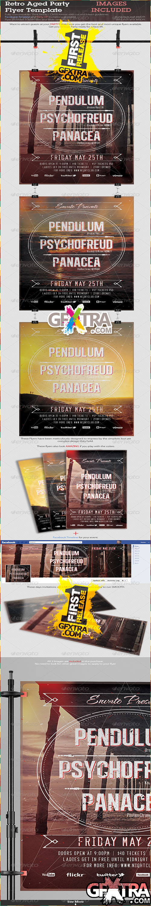 GraphicRiver - Retro Aged Party Flyer Template