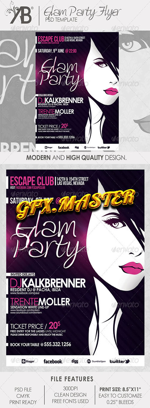 GraphicRiver - Glam Party PSD Template