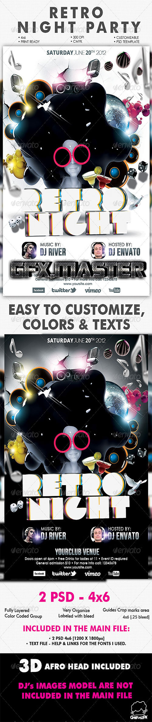 GraphicRiver - Retro Night Party Flyer Template