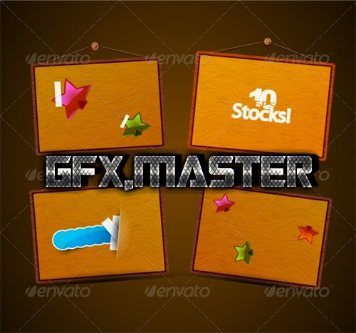 GraphicRiver - Vector Wooden Plaques