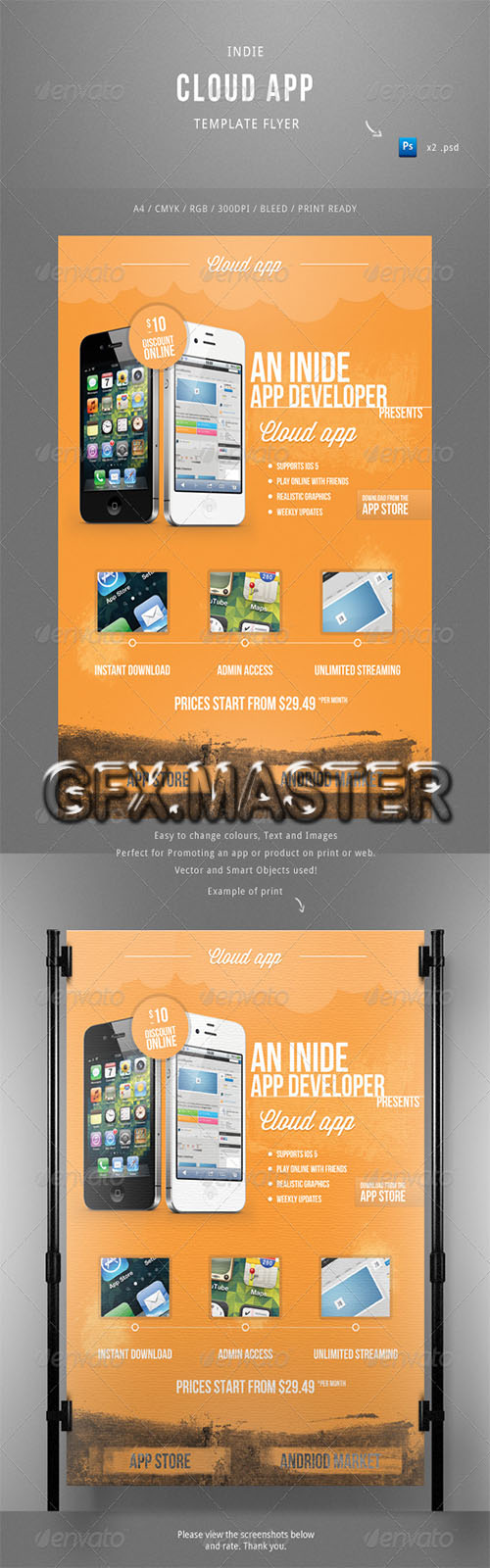 GraphicRiver - Indie Cloud App Flyer Template