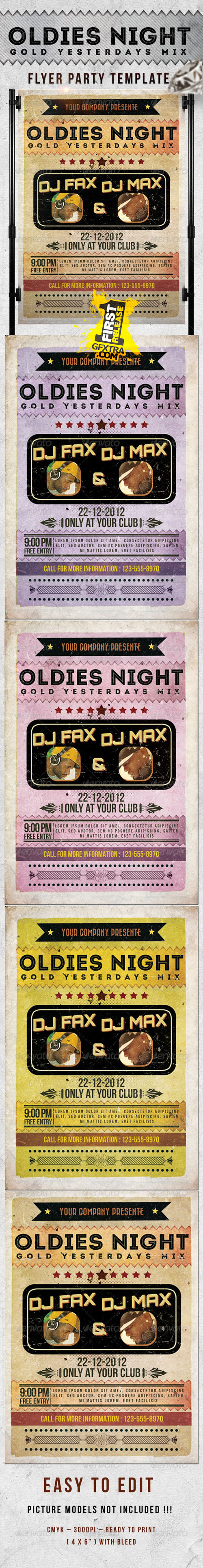 GraphicRiver: Oldies Night Party Flyer Template