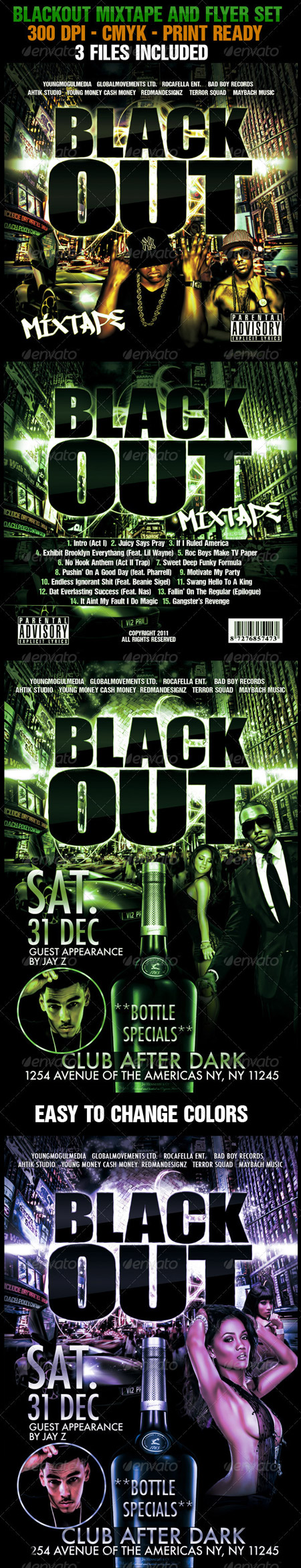 GraphicRiver BlackOut Mixtape and Flyer Set