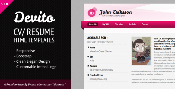 ThemeForest - Devito - Resume Responsive Template