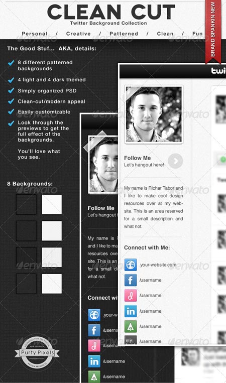 GraphicRiver: Clean Cut Twitter Collection