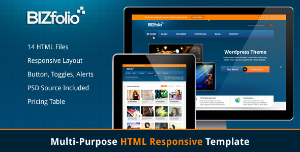 ThemeForest - BizFolio - Responsive Unique HTML Theme