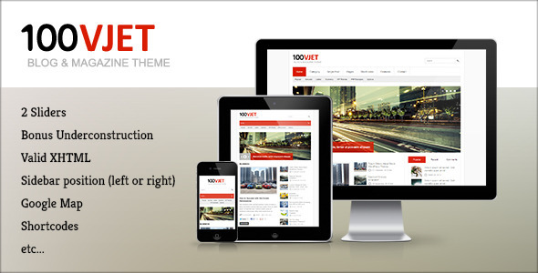 ThemeForest - 100 Vjet - Responsive Magazine Template