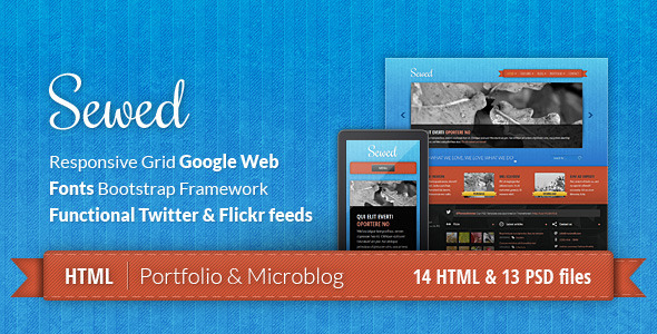 ThemeForest - Sewed - Responsive Portfolio and Microblog