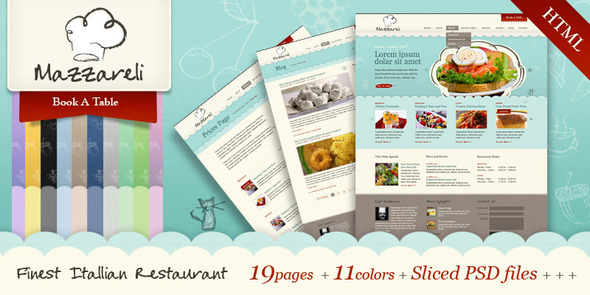 ThemeForest - Mazzareli - Restaurant & Cafe HTML Template