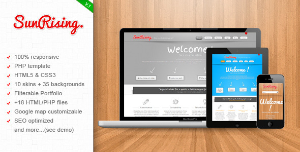 ThemeForest - SunRising - Fresh Responsive Template