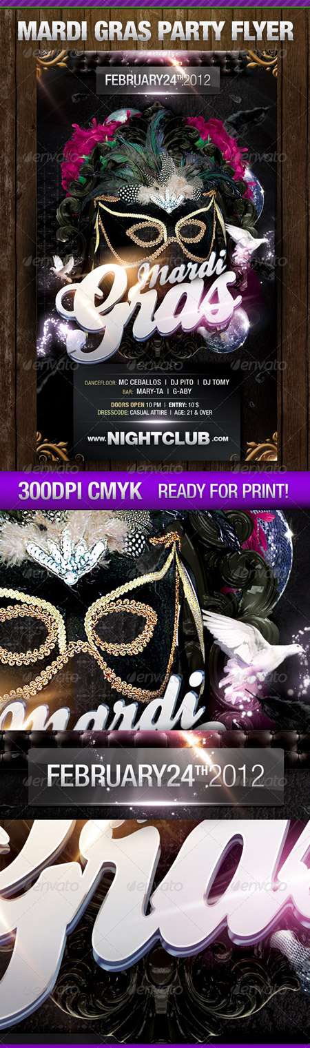 GraphicRiver Dark Theme Mardi Gras Flyer