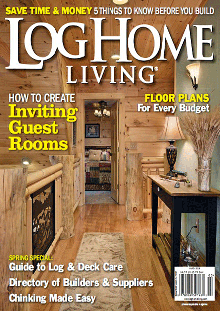 Log Home Living Magazine March 2013