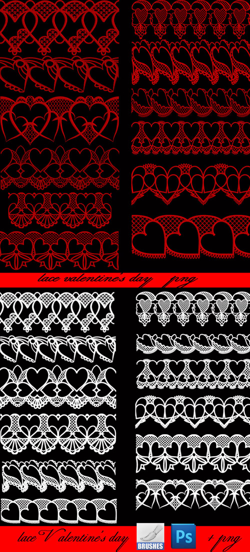 Valentine's day Lace Photoshop Brushes