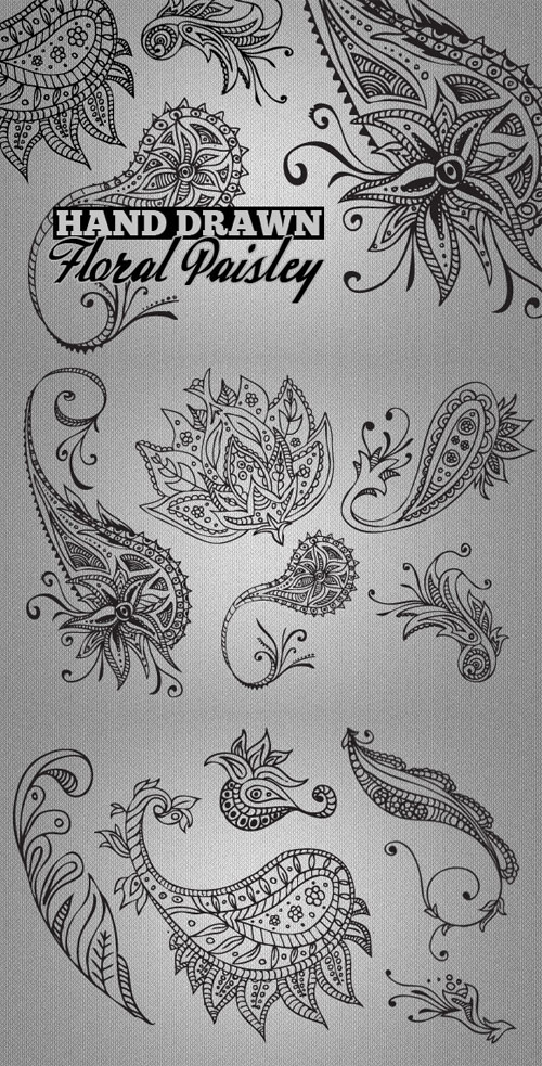 WeGraphics - Hand Drawn Paisley Patterns Vol2