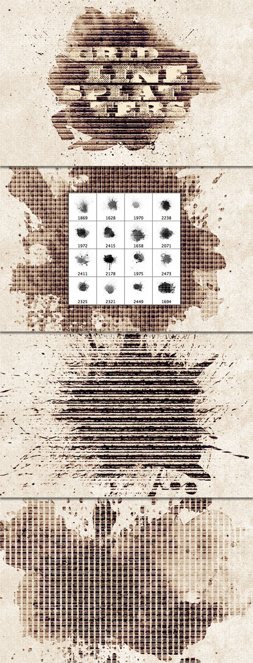 WeGraphics - Grid Line Splatter Brushes