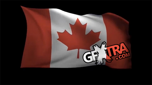 Canada Flag 3D Rendering with Alpha Channel