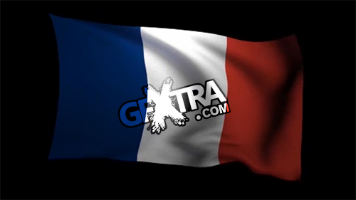 France Flag 3D Rendering with Alpha Channel