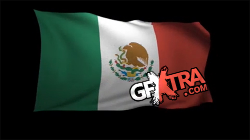 Mexico Flag 3D Rendering with Alpha Channel