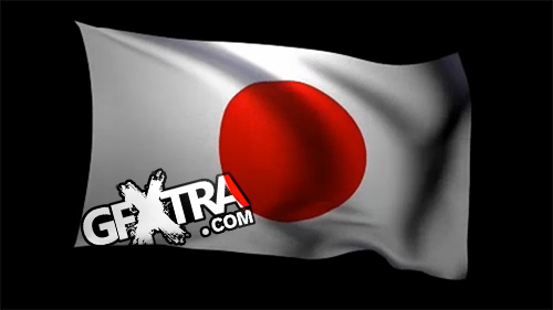 Japan Flag 3D Rendering with Alpha Channel