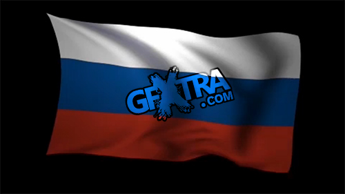 Russia Flag 3D Rendering with Alpha Channel