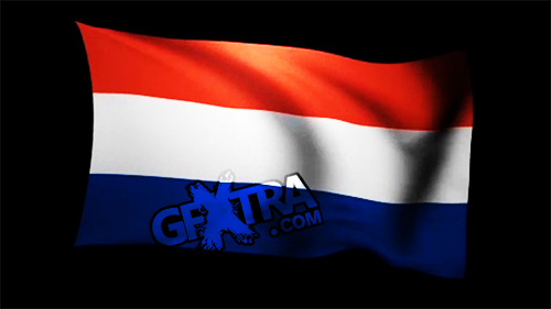 Netherlands Flag 3D Rendering with Alpha Channel