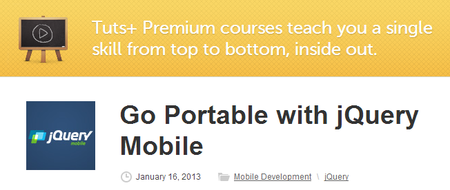 TutsPlus - Go Portable With JQuery Mobile