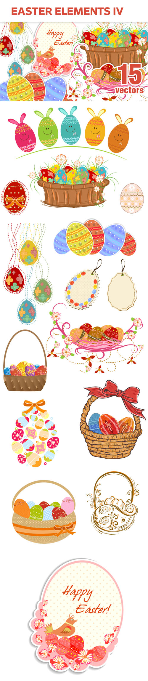 Designtnt - Vector Easter Elements Set 4